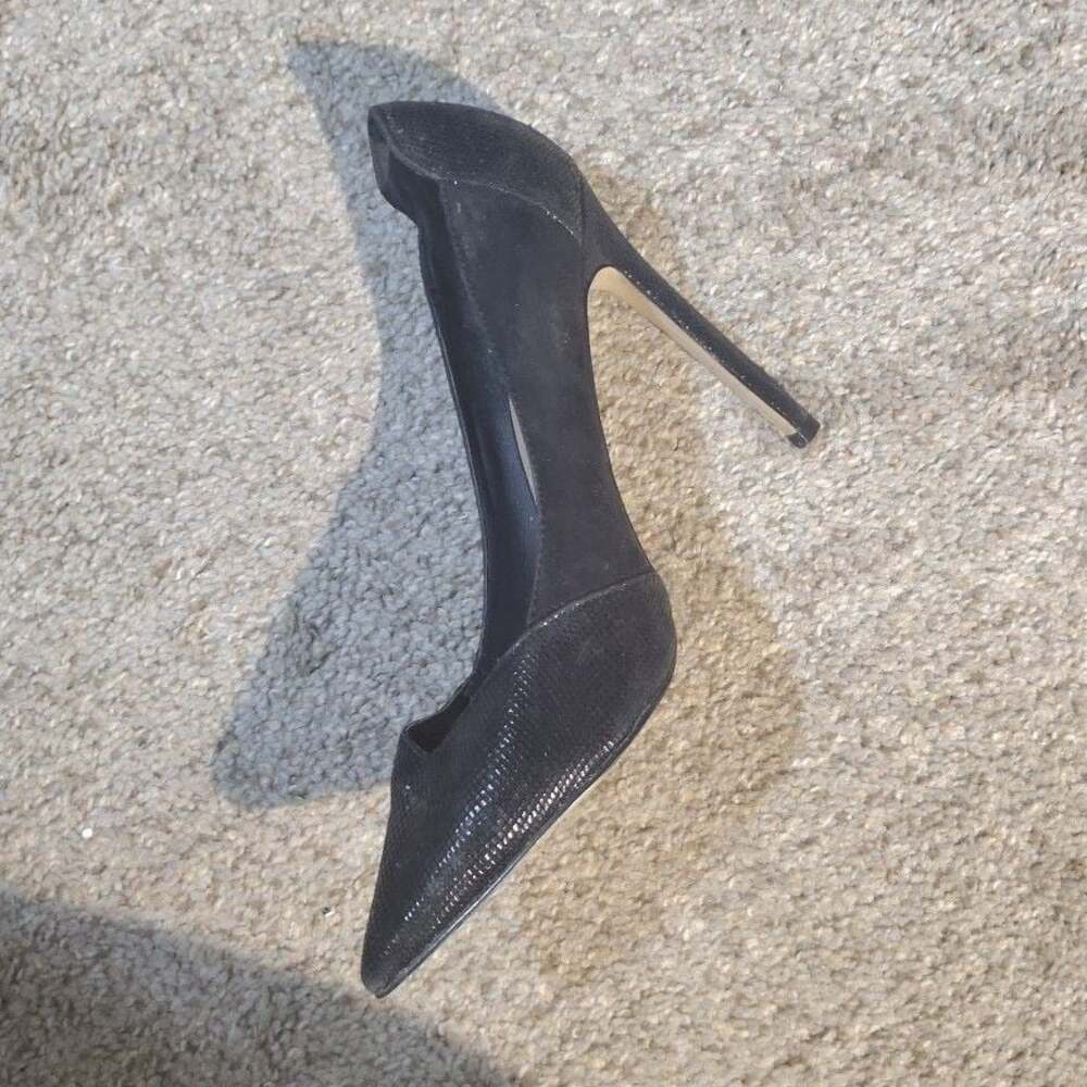 ASOS Black Snake Embossed Pointed Toe High Heel Pumps
